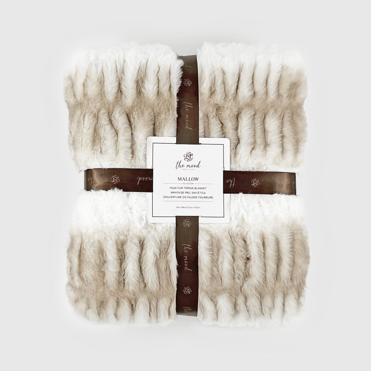 Edge Collections - White - Vintage-Inspired Faux Fur Throw Blanket - 1 Piece